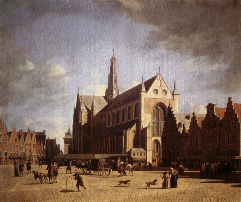 Gerrit Bakhuizen Great Market in Haarlem oil painting image
